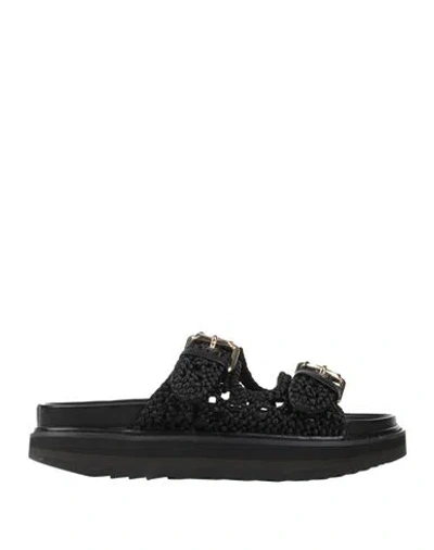 Ash Woman Sandals Black Size 11 Textile Fibers