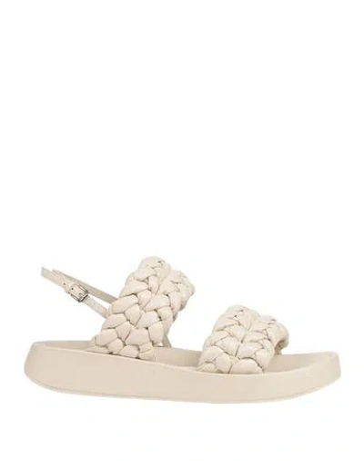 Ash Woman Sandals Ivory Size 11 Leather In Neutral