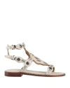 Ash Woman Sandals Ivory Size 8 Leather In White