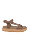 Ash Woman Sandals Khaki Size 8 Textile Fibers