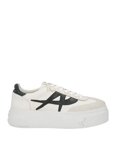 Ash Woman Sneakers Ivory Size 5 Leather In White