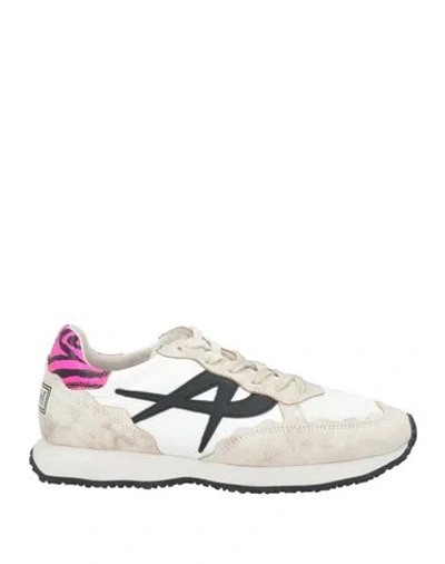 Ash Woman Sneakers Ivory Size 8 Leather, Textile Fibers In White