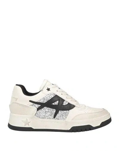 Ash Woman Sneakers Ivory Size 8 Leather In Bianco Chiari E Naturali