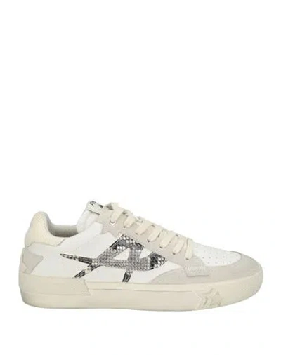 Ash Woman Sneakers Light Grey Size 8 Goat Skin, Calfskin