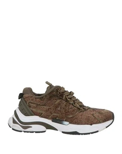 Ash Woman Sneakers Military Green Size 6 Textile Fibers In Brown