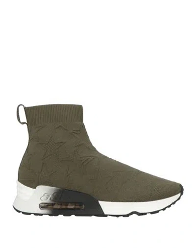 Ash Woman Sneakers Military Green Size 8 Textile Fibers