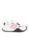 Ash Woman Sneakers Off White Size 8 Leather, Textile Fibers
