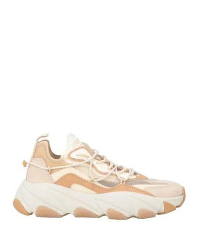 Ash Woman Sneakers Sand Size 8 Leather, Textile Fibers In Beige