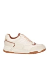 Ash Blake Panelled Leather Sneakers In White