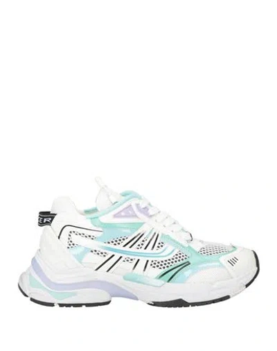 ASH ASH WOMAN SNEAKERS WHITE SIZE 8 LEATHER, TEXTILE FIBERS