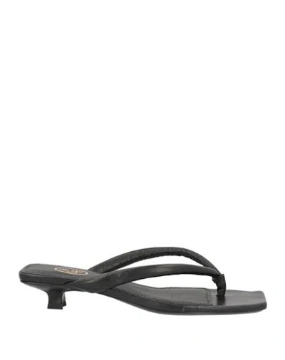 Ash Woman Thong Sandal Black Size 9 Soft Leather