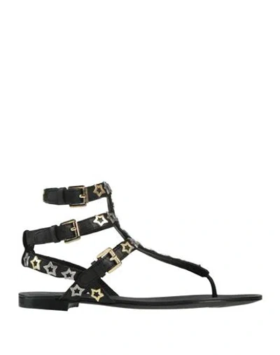 Ash Woman Thong Sandal Black Size 7 Leather