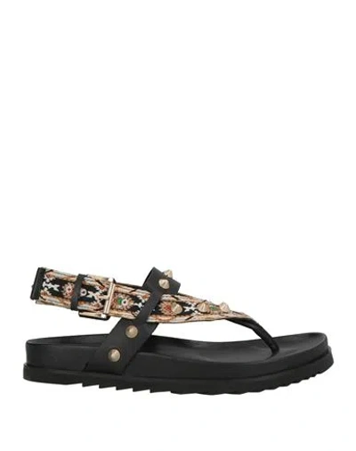 Ash Woman Thong Sandal Black Size 8 Textile Fibers
