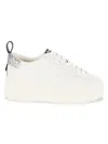 Ash Women's As-move Glittered Leather Platform Sneakers In Gardenia Silver