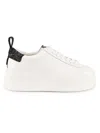 Ash Low Top Leather Platform Sneakers In White Black