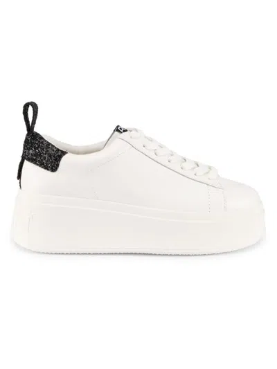 Ash Low Top Leather Platform Sneakers In White
