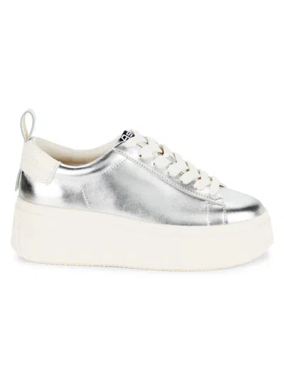 Ash Women's As Move Metallic Leather Platform Sneakers In Silver