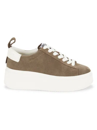 Ash Women's As-move Suede Platform Sneakers In Mud White