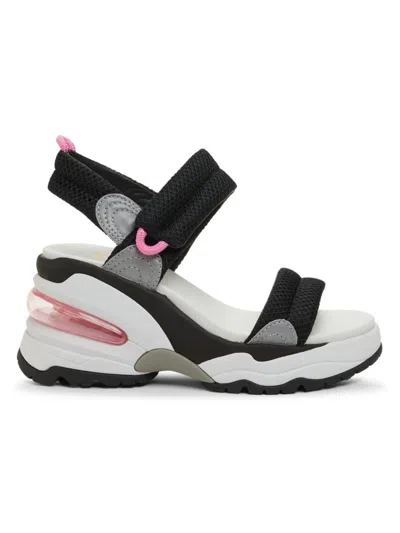 Ash Women's  Doxa Colorblock Platform Sandals In Black Pink Multi