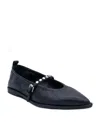 Ash Bella Studded Mary Jane Flat In Black
