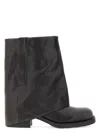 Ash Tijuana Draped Black Calf Leather Ankle Boots In Black