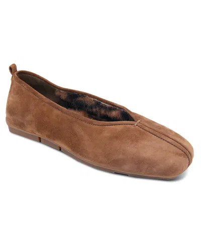Ash Women's Breeze Fur Slip-on Flats In Chestnut