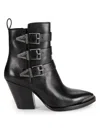 Ash Edwin Triple Buckle Zip Bootie In Black
