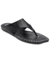 Ash Genius Leather Studded Thong Sandals In Black