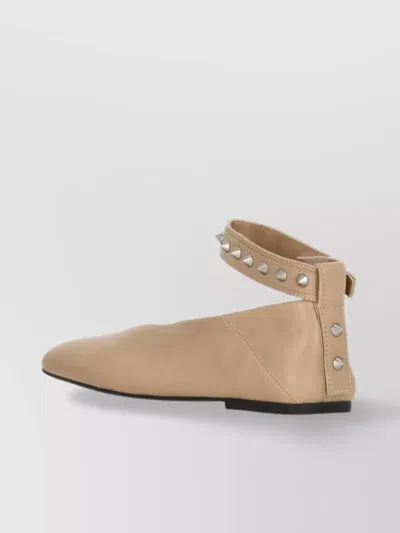 Ash Women's Lace-up Leather Shoes With Studded Squared Toe