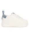 Ash Women's Move Leather Platform Sneakers In White Blue