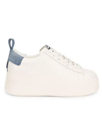 Ash Women's Move Leather Platform Sneakers In White Blue