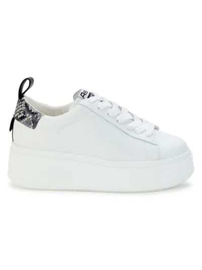 Ash Women's Move Snakeskin Embossed Leather Sneakers In White