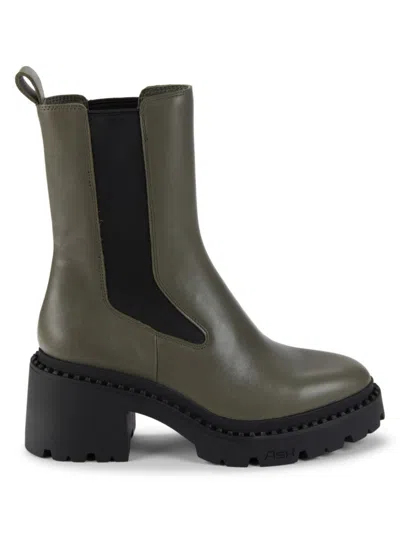Ash Nile Leather Boot In Green