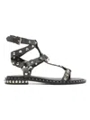 Ash Women's Pulp Studded Leather Sandals In Beige