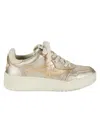 Ash Women's Starlight Metallic Leather Sneakers In Gold Beige