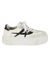 Ash Instant Leather Sneakers In Off White Black