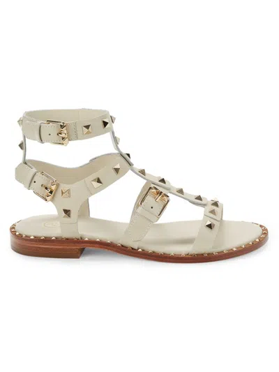 Ash Women's Studded Leather Gladiator Sandals In White