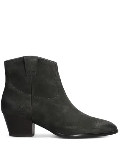 Ash Women's Suede Ankle Boots With Side Zip Closure In Marrone
