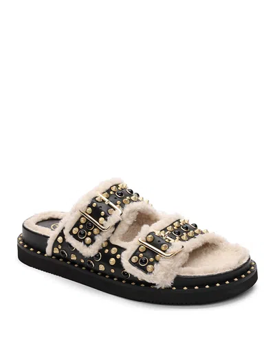 Ash Slippers Open Toe Stud Embellishment In Black