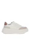 Ash Shell And Black Leather Combo Sneakers In White