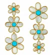 Asha Daisy Triple Earrings In Mother Of Pearl