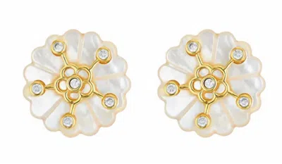 Asha Isabel Stud Earrings In Ivory