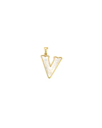 Asha Mini Letter Charm - V In Gold