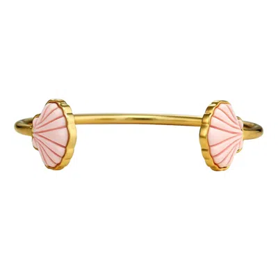 Asha Sankaty Cuff In Pink Coral In Gold