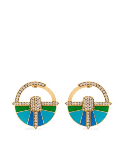 Ashaha 14k Yellow Gold Mini Hiba Diamond Earrings