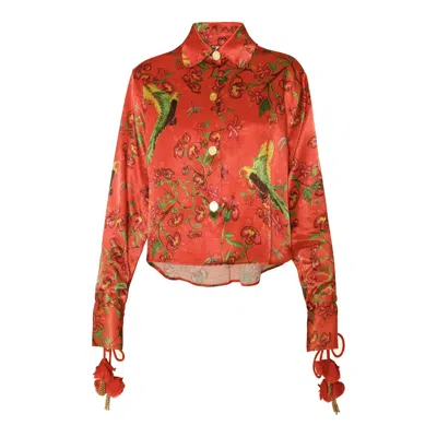 Ashaki Women's Red Maya Shirt In Multi