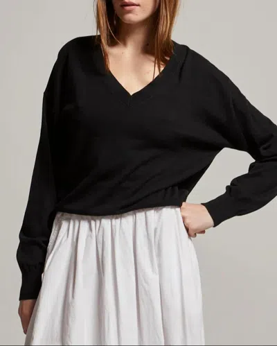 Asher Alice Cotton Cashmere Sweater In Black