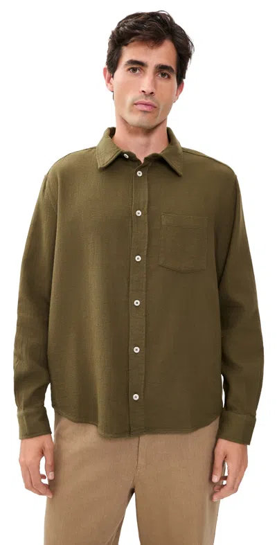 Asher Atlas Button Down Shirt Moss