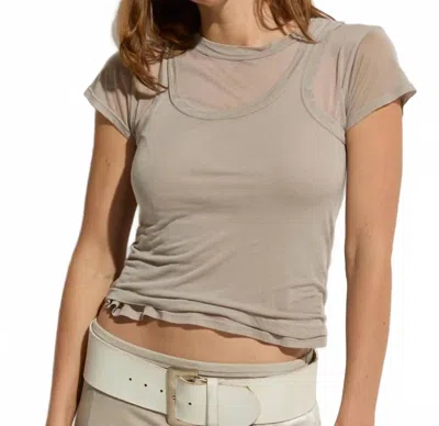 Asher Ava Baby Short Sleeve Tee In Drizzle In Metallic