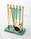 Asher Bar Tools Set With Stand, 4-piece Set In Goldgreen
